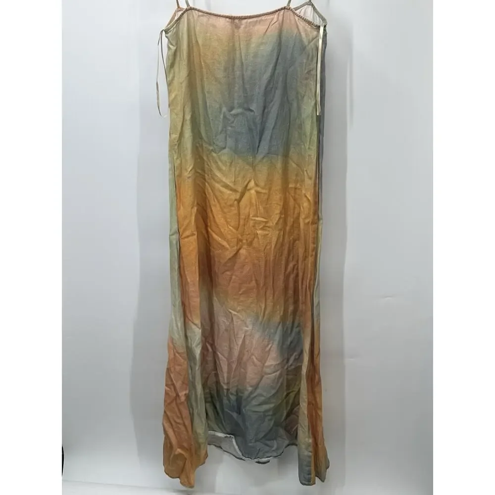 Staud Multicolored Laura Linen Dress Size M with Hole and Fabric Pull - Picture 9 of 12